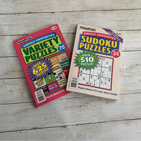 NEW Lot of 2 Large Print Sudoku Puzzle Books - Picture 1 of 6